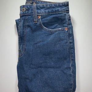 A&F straight leg raw hem vintage jean